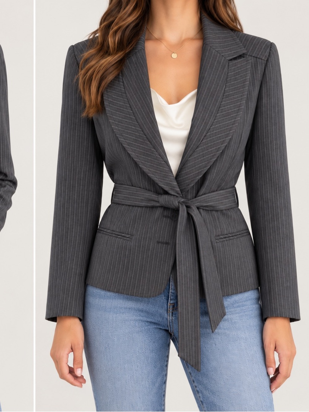 Larry Levine Charcoal Pinstripe Blazer
